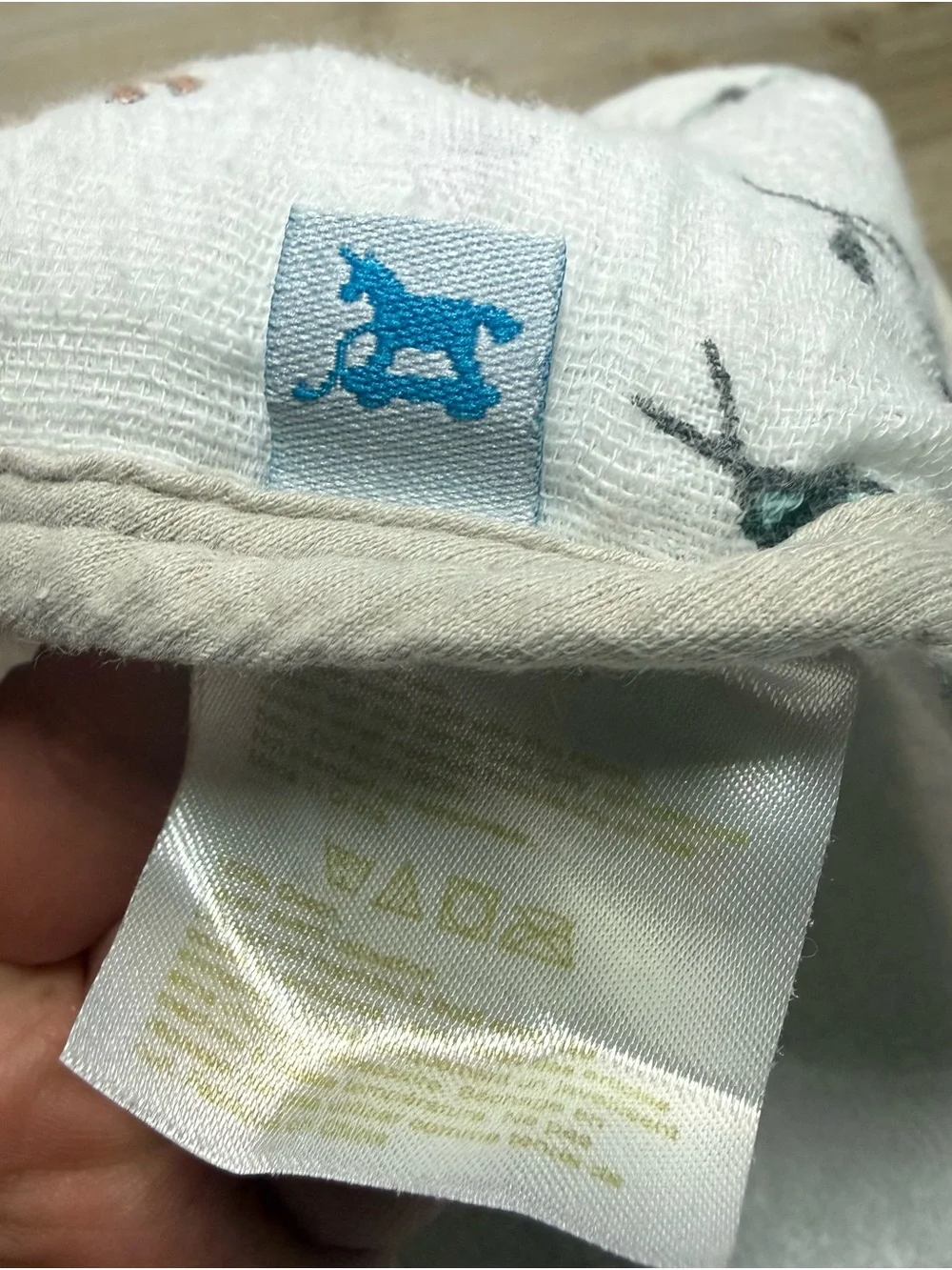 Little Unicorn Woodland Animal Muslin towel- Fox, Bear & Tree Print